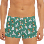 Cute Jack Russell Terrier Pattern Print Men's Short Boxer Briefs