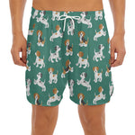 Cute Jack Russell Terrier Pattern Print Men's Split Running Shorts