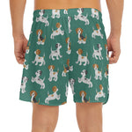 Cute Jack Russell Terrier Pattern Print Men's Split Running Shorts