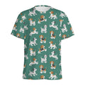 Cute Jack Russell Terrier Pattern Print Men's Athletic T-Shirt