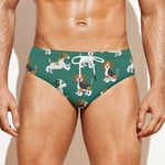 Cute Jack Russell Terrier Pattern Print Men's Swim Briefs