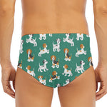 Cute Jack Russell Terrier Pattern Print Men's Triangle Swim Briefs