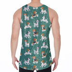 Cute Jack Russell Terrier Pattern Print Men's Velvet Tank Top