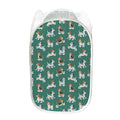 Cute Jack Russell Terrier Pattern Print Mesh Laundry Hamper