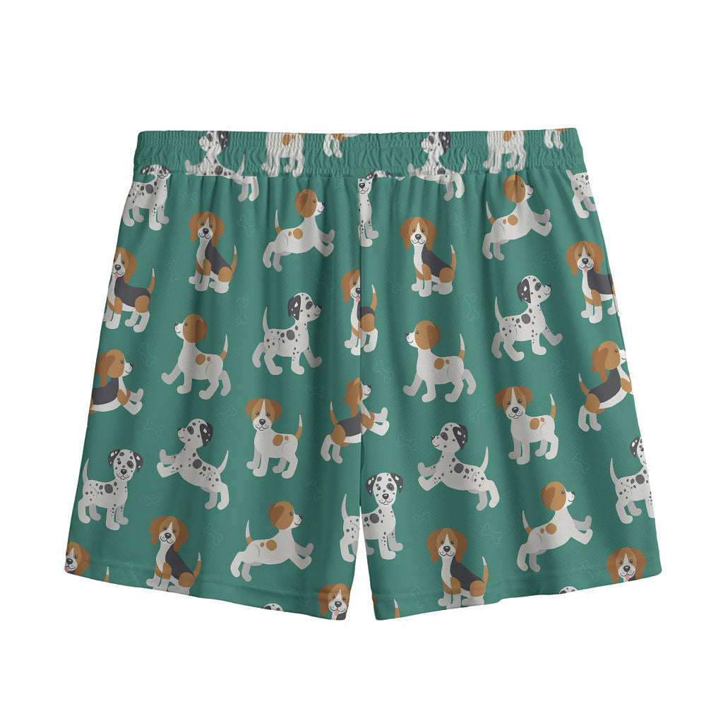Cute Jack Russell Terrier Pattern Print Mesh Shorts