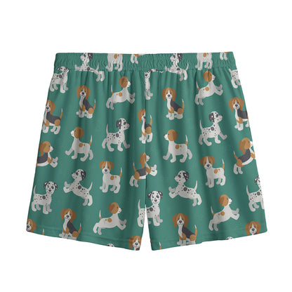 Cute Jack Russell Terrier Pattern Print Mesh Shorts