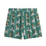 Cute Jack Russell Terrier Pattern Print Mesh Shorts