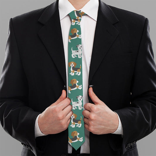Cute Jack Russell Terrier Pattern Print Necktie
