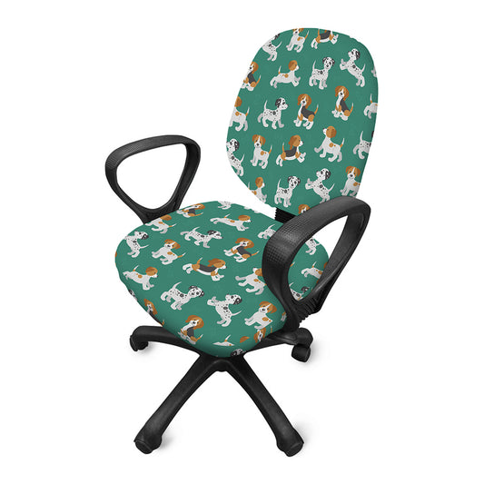 Cute Jack Russell Terrier Pattern Print Office Chair Cover