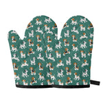 Cute Jack Russell Terrier Pattern Print Oven Mitts