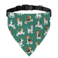 Cute Jack Russell Terrier Pattern Print Over The Collar Dog Bandana