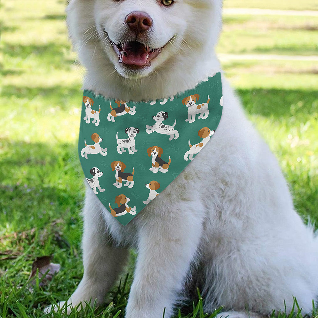 Cute Jack Russell Terrier Pattern Print Over The Collar Dog Bandana
