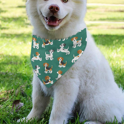 Cute Jack Russell Terrier Pattern Print Over The Collar Dog Bandana