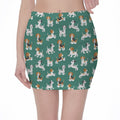 Cute Jack Russell Terrier Pattern Print Pencil Mini Skirt