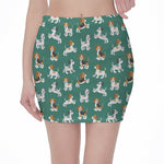 Cute Jack Russell Terrier Pattern Print Pencil Mini Skirt