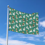 Cute Jack Russell Terrier Pattern Print Polyester Flag