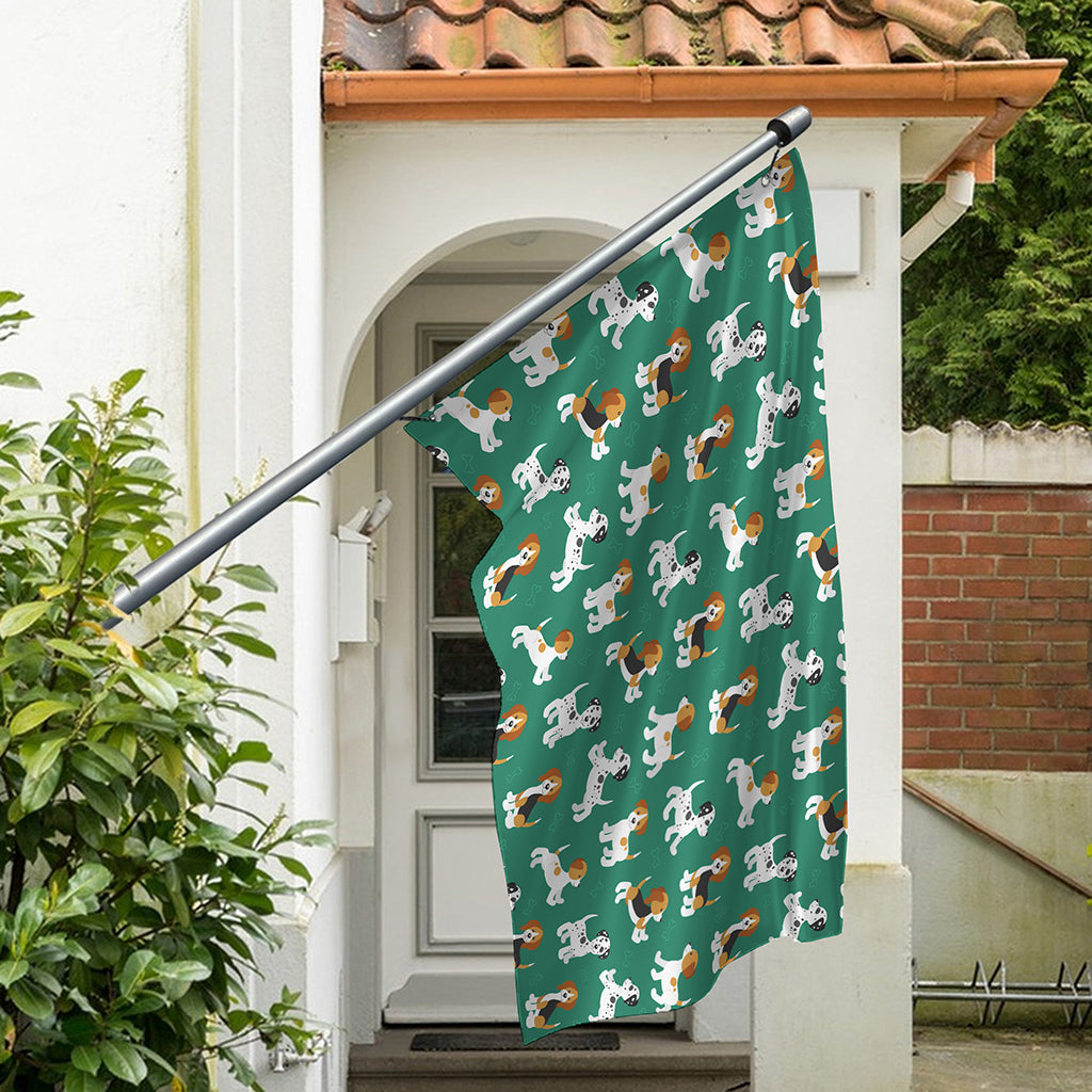 Cute Jack Russell Terrier Pattern Print Polyester Flag