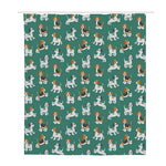 Cute Jack Russell Terrier Pattern Print Polyester Shower Curtain