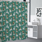 Cute Jack Russell Terrier Pattern Print Premium Shower Curtain