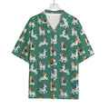 Cute Jack Russell Terrier Pattern Print Rayon Hawaiian Shirt