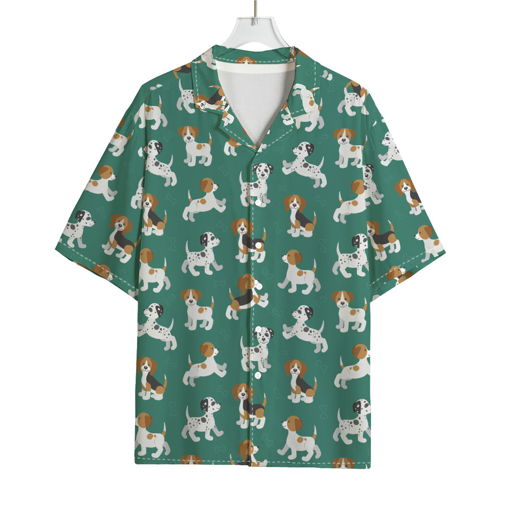 Cute Jack Russell Terrier Pattern Print Rayon Hawaiian Shirt