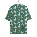 Cute Jack Russell Terrier Pattern Print Rayon Hawaiian Shirt