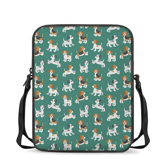 Cute Jack Russell Terrier Pattern Print Rectangular Crossbody Bag