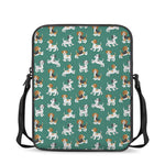 Cute Jack Russell Terrier Pattern Print Rectangular Crossbody Bag