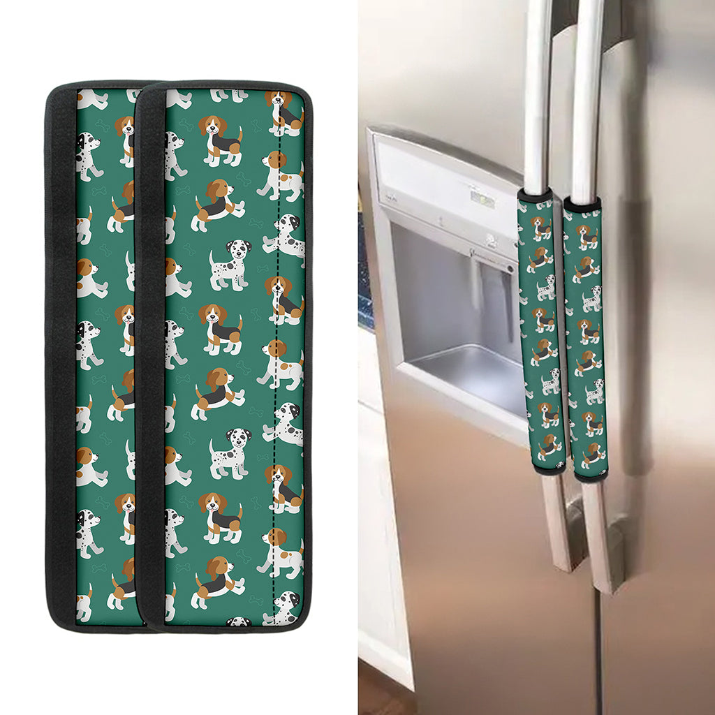 Cute Jack Russell Terrier Pattern Print Refrigerator Handle Covers