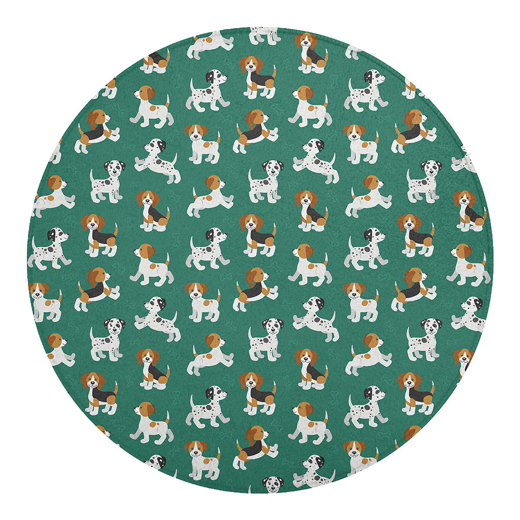 Cute Jack Russell Terrier Pattern Print Round Blanket