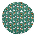 Cute Jack Russell Terrier Pattern Print Round Blanket
