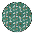 Cute Jack Russell Terrier Pattern Print Round Floor Mat