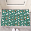 Cute Jack Russell Terrier Pattern Print Rubber Doormat