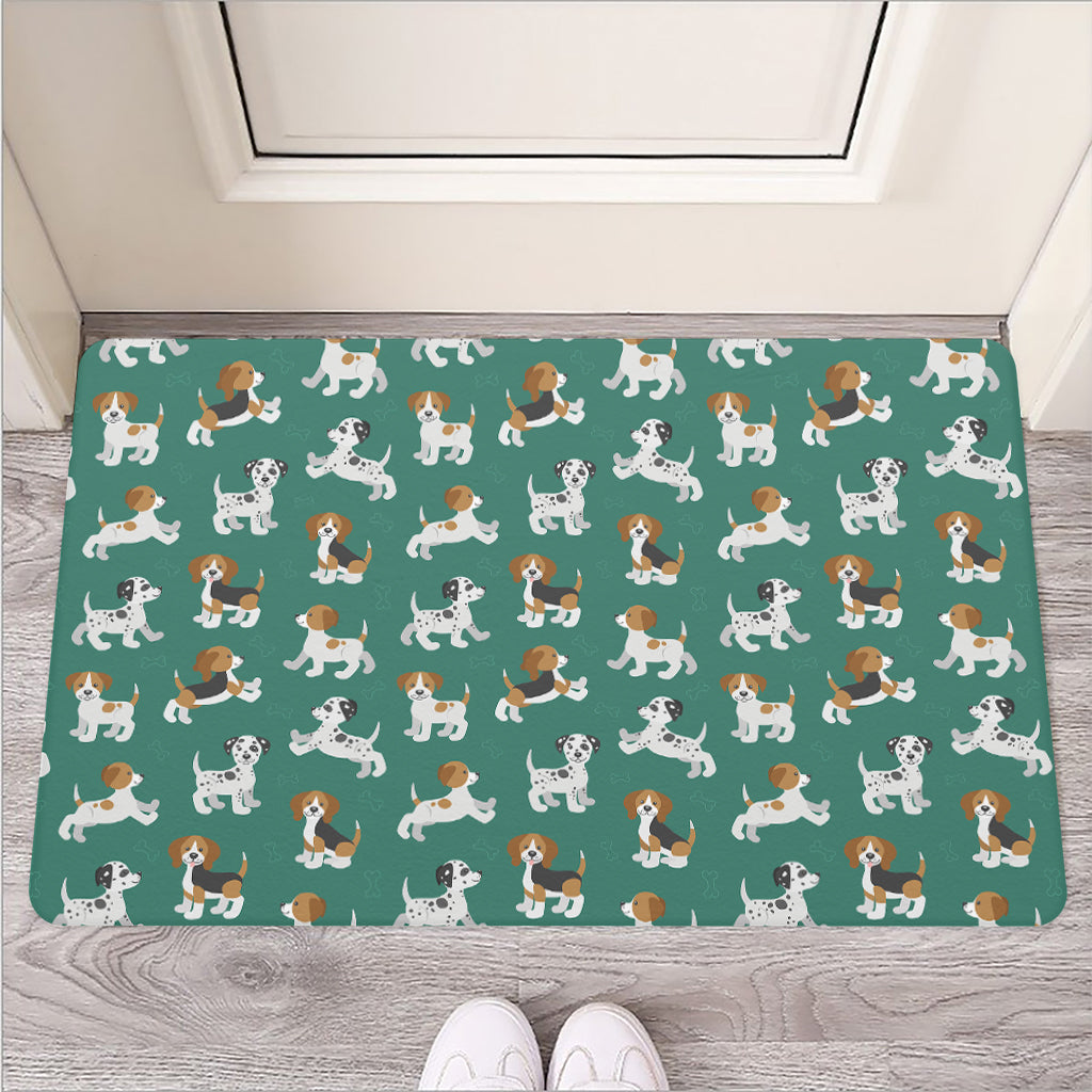 Cute Jack Russell Terrier Pattern Print Rubber Doormat