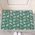 Cute Jack Russell Terrier Pattern Print Rubber Doormat