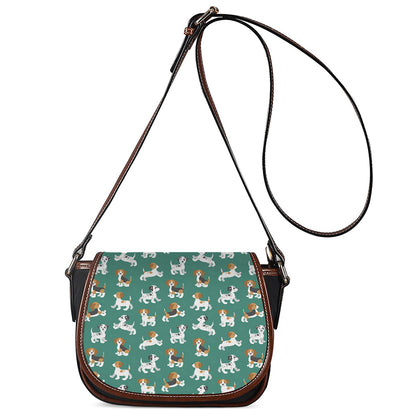 Cute Jack Russell Terrier Pattern Print Saddle Bag