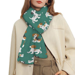 Cute Jack Russell Terrier Pattern Print Scarf