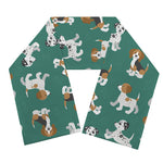 Cute Jack Russell Terrier Pattern Print Scarf