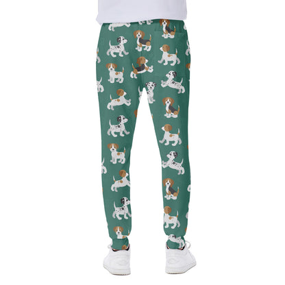 Cute Jack Russell Terrier Pattern Print Scuba Joggers