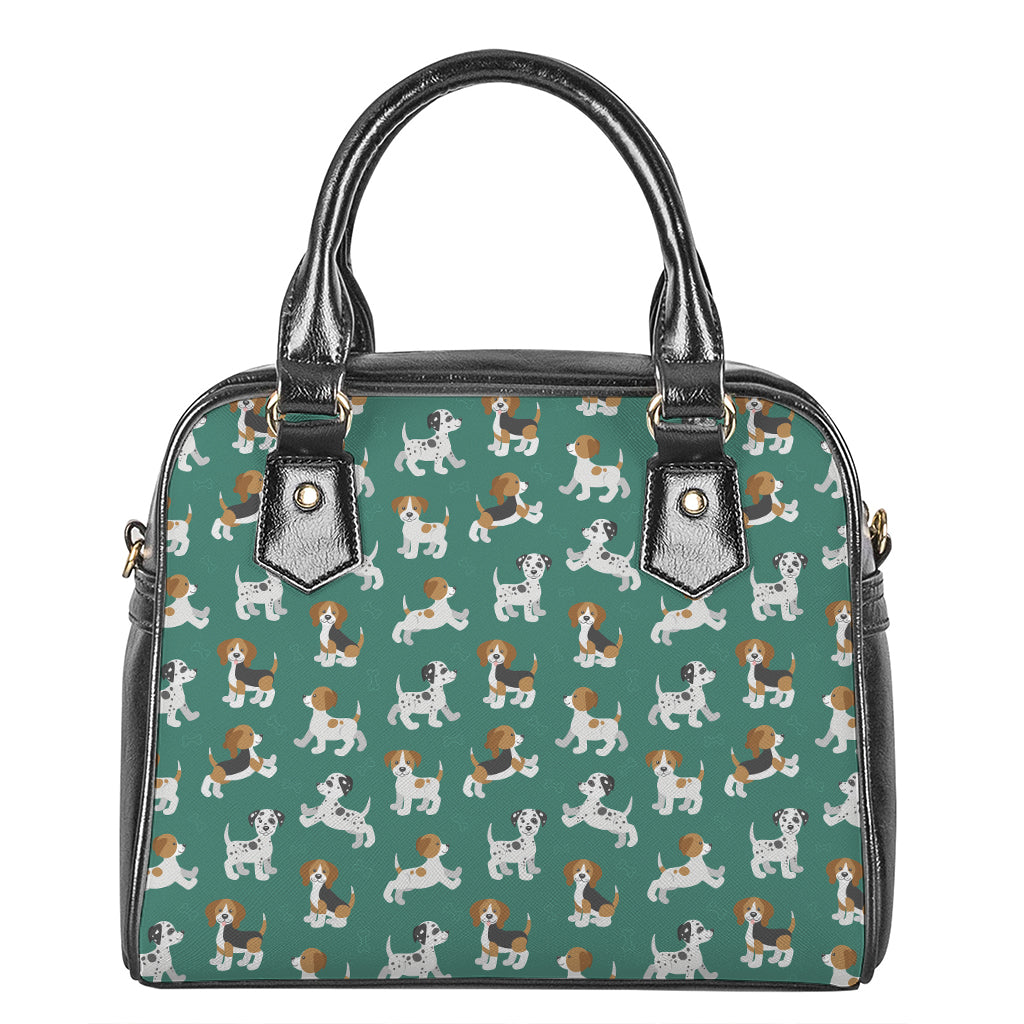 Cute Jack Russell Terrier Pattern Print Shoulder Handbag