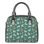 Cute Jack Russell Terrier Pattern Print Shoulder Handbag