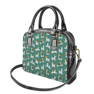 Cute Jack Russell Terrier Pattern Print Shoulder Handbag