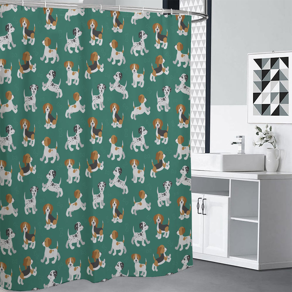 Cute Jack Russell Terrier Pattern Print Shower Curtain