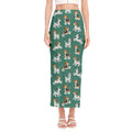 Cute Jack Russell Terrier Pattern Print Side Slit Maxi Skirt