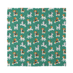 Cute Jack Russell Terrier Pattern Print Silk Bandana
