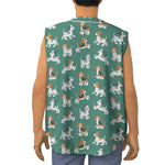 Cute Jack Russell Terrier Pattern Print Sleeveless Baseball Jersey