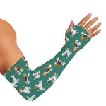 Cute Jack Russell Terrier Pattern Print Sun Protection Arm Sleeves