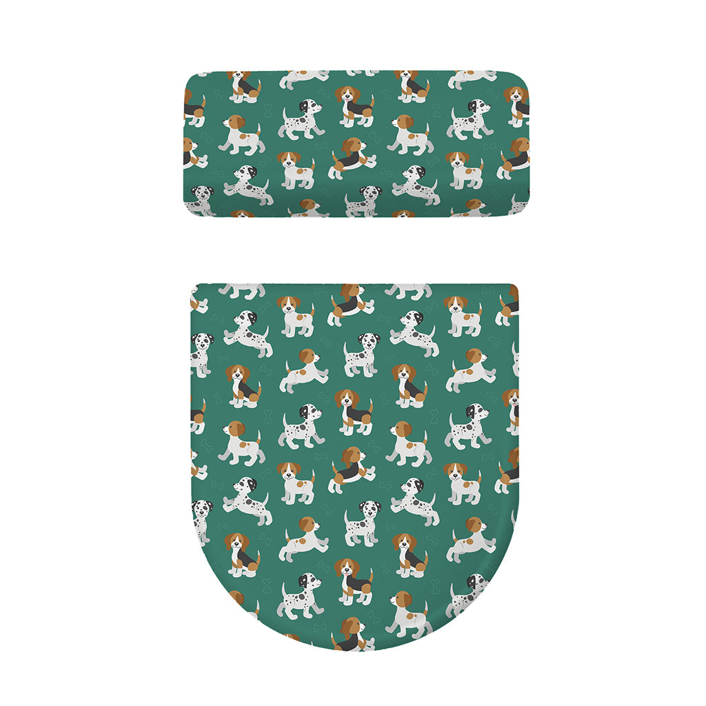 Cute Jack Russell Terrier Pattern Print Toilet Lid And Tank Cover Set
