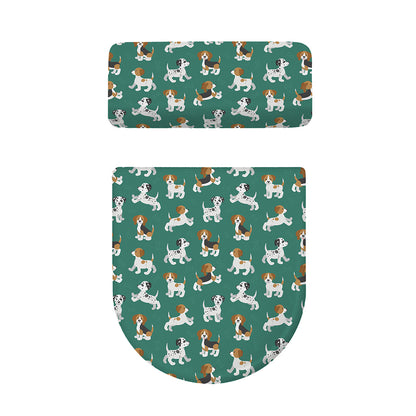 Cute Jack Russell Terrier Pattern Print Toilet Lid And Tank Cover Set