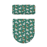 Cute Jack Russell Terrier Pattern Print Toilet Lid And Tank Cover Set